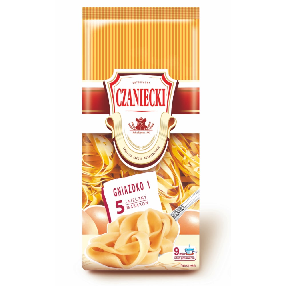 Makaron 5 jajeczny popularny z dodatkiem przyprawy kurkumy - Gniazdko 1