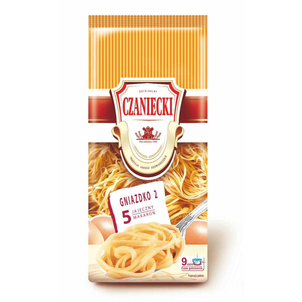 Makaron 5 jajeczny popularny z dodatkiem przyprawy kurkumy - Gniazdko 2 - 500g